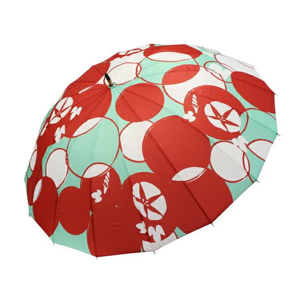 傘 晴雨兼用傘 16本骨 和柄 和柄傘 北斎グラフィック テキスタイル 16