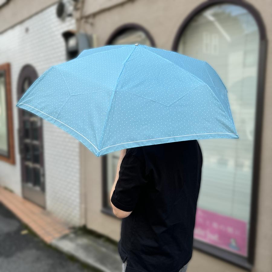 サマーポケッツ　傘 Waterfront（ウォーターフロント） 傘 ポケフラット55 水玉 折りたたみ