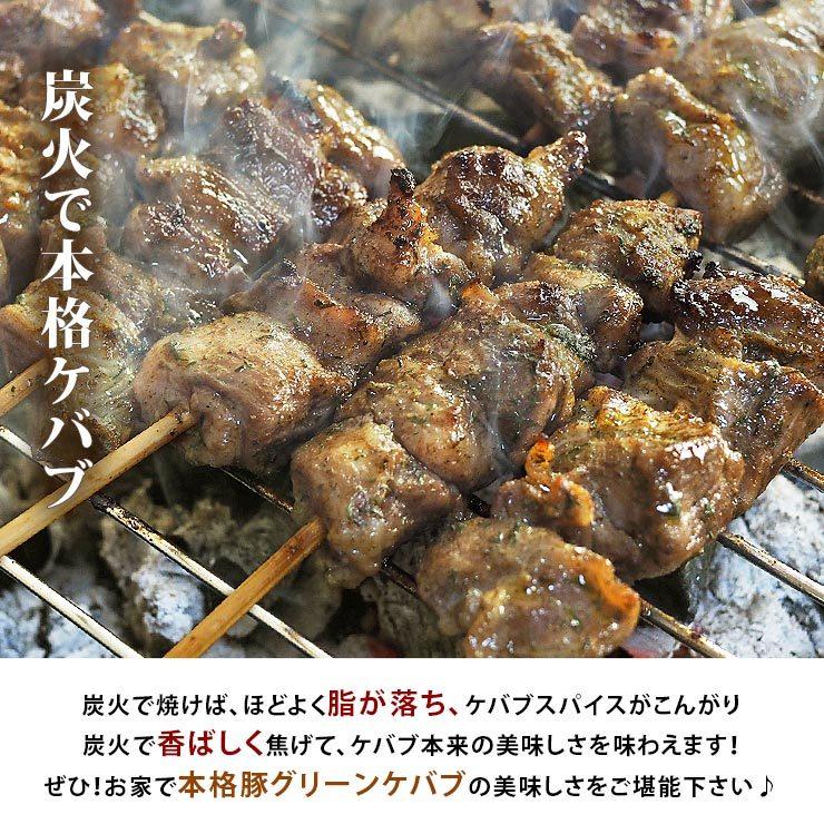【 送料無料 】 焼きとん グリーンケバブ バイキング 100本 bbq BBQ バーベキュー 贈り物 ギフト 豚串焼き 焼鳥 焼き鳥 焼き肉 惣菜 肉 生 チルドの画像