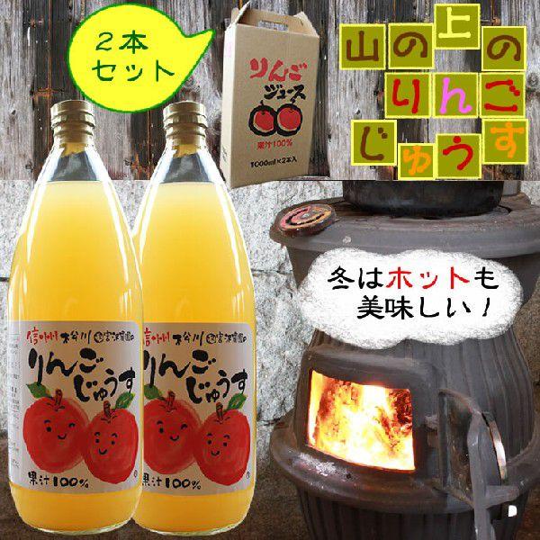 内祝 ジュース りんごジュース ストレート 長野 ギフト 信州松川産 山の上のりんごじゅうす1,000ｍｌ×2本 送料無料 ちこり村 | ちこり村 | 05