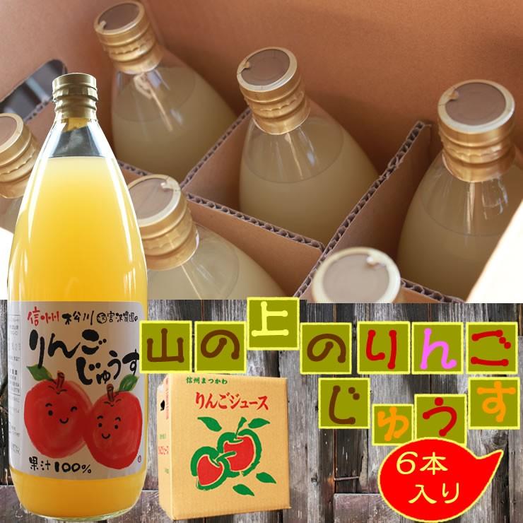 内祝 ギフト ジュース りんごジュース ストレート ギフト 信州  送料無料 リンゴジュース 1,000ｍｌ&times;6本