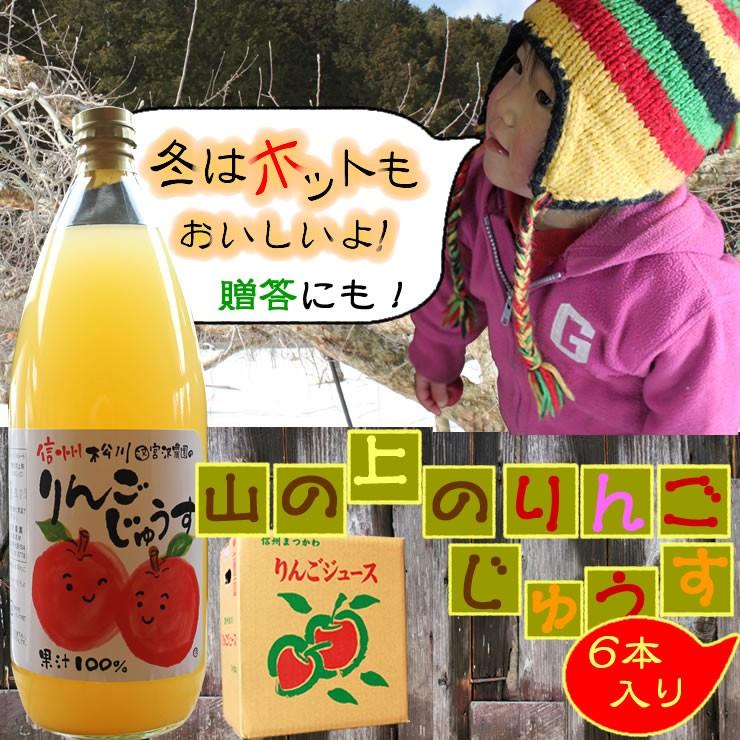 内祝 ギフト ジュース りんごジュース ストレート ギフト 信州  送料無料 リンゴジュース 1,000ｍｌ&times;6本