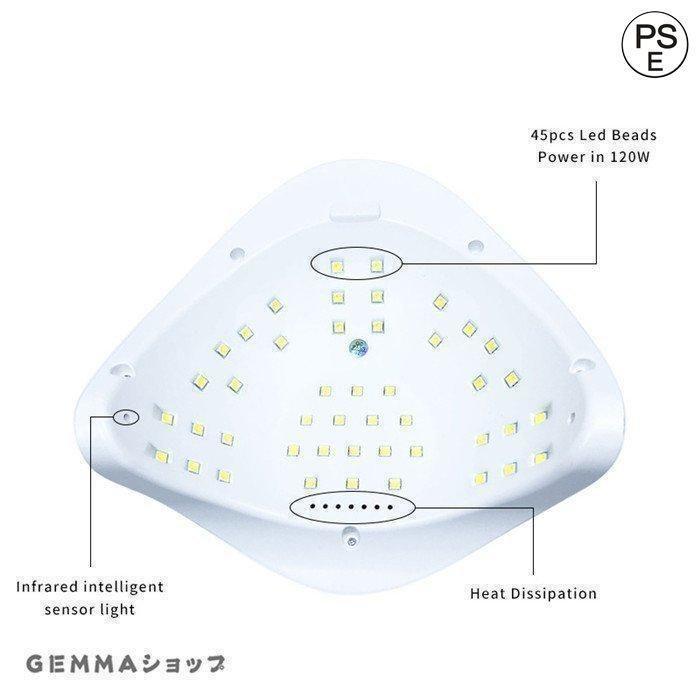 ジェルネイルライト 150W 10秒硬化 速乾LED ＆ UV 45個配置 ホワイト 赤外線センサー 自動感知 UVライト 綺麗でいる｜chidorisyojistore｜06