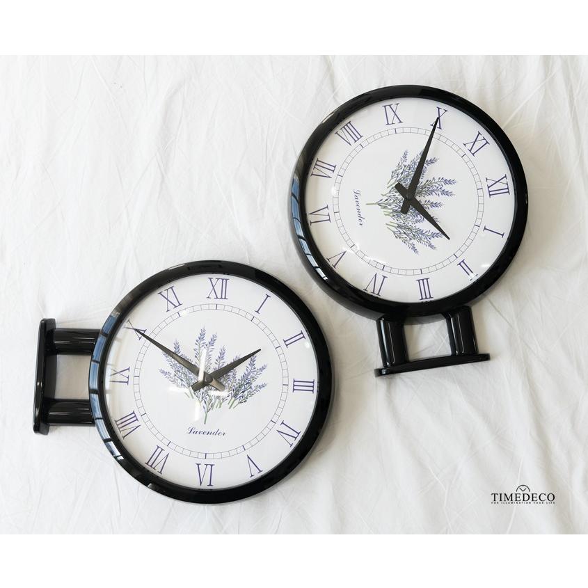 両面電波時計 両面時計 Morden Double Clock Lavender(Black) おしゃれな 低騷音 インテリア 両面壁掛け時計 電波両面時計｜chiekoubou2｜06