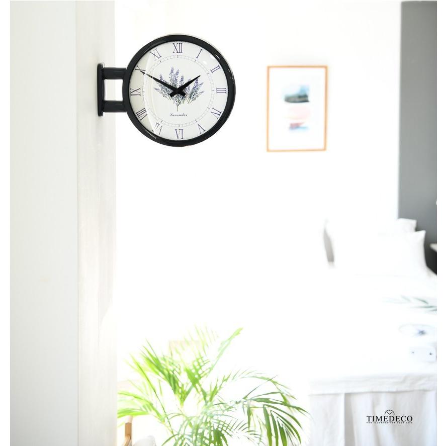 両面電波時計 両面時計 Morden Double Clock Lavender(Black
