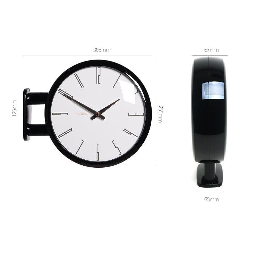 Timedeco Morden Double Clock A7(BK) 無騒音 両面電波時計 両面時計 Morden Double Clock A7(BK) おしゃれな