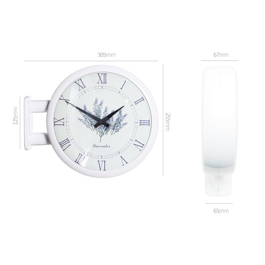 両面電波時計 Morden Double Clock Lavender(WH) 両面電波時計 両面時計 Morden Double Clock Lavender(White