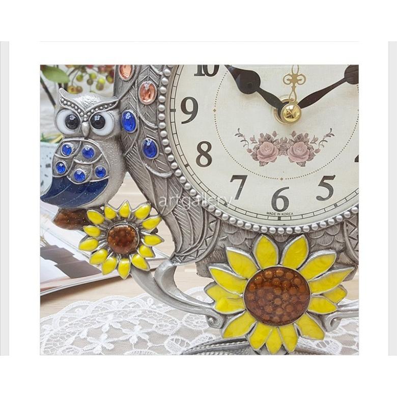 置き時計 sunflowerフクロウ 置き時計s おしゃれ 北欧 目覚まし
