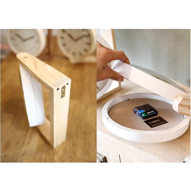 両面時計 ウェイン 立体 木製 両面壁掛け時計 SW603_W.ナチュラル(無音