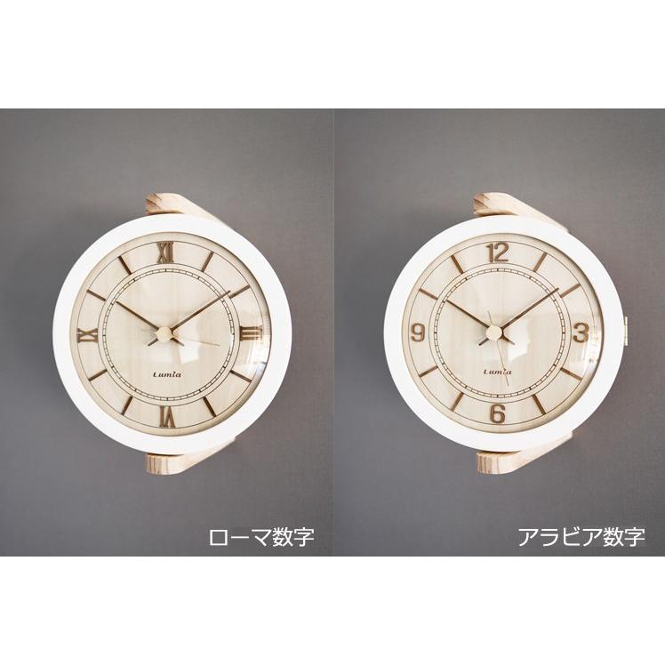 両面時計 ウェイン 立体 木製 両面壁掛け時計 SW603_W