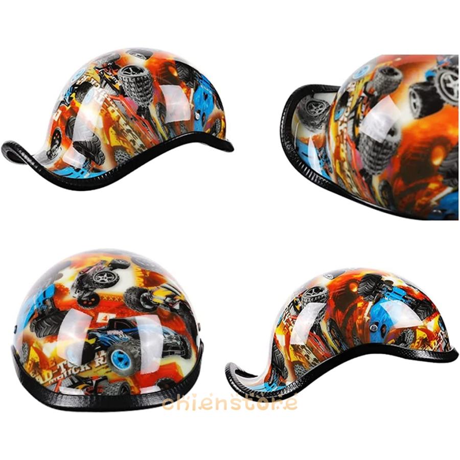 原付ヘルメット ハーフヘルメット Helmet 半帽ヘルメット ハーレーヘルメット メンズ レディース ダックテール 耐衝撃性 超軽量 ヘルメット Wiha ハンマーヘッド黄 800K70