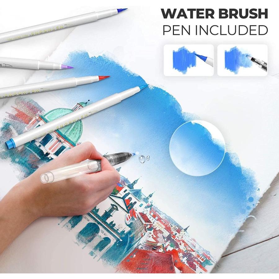 再再販 Hethrone へスロン 水彩毛筆 カラー筆ペン 48色セット 水性筆ペン 筆ペン 水筆4本付き 収納ケース付き 絵描き 塗り絵 年賀状 新品即決 Www Lequotidien Mr