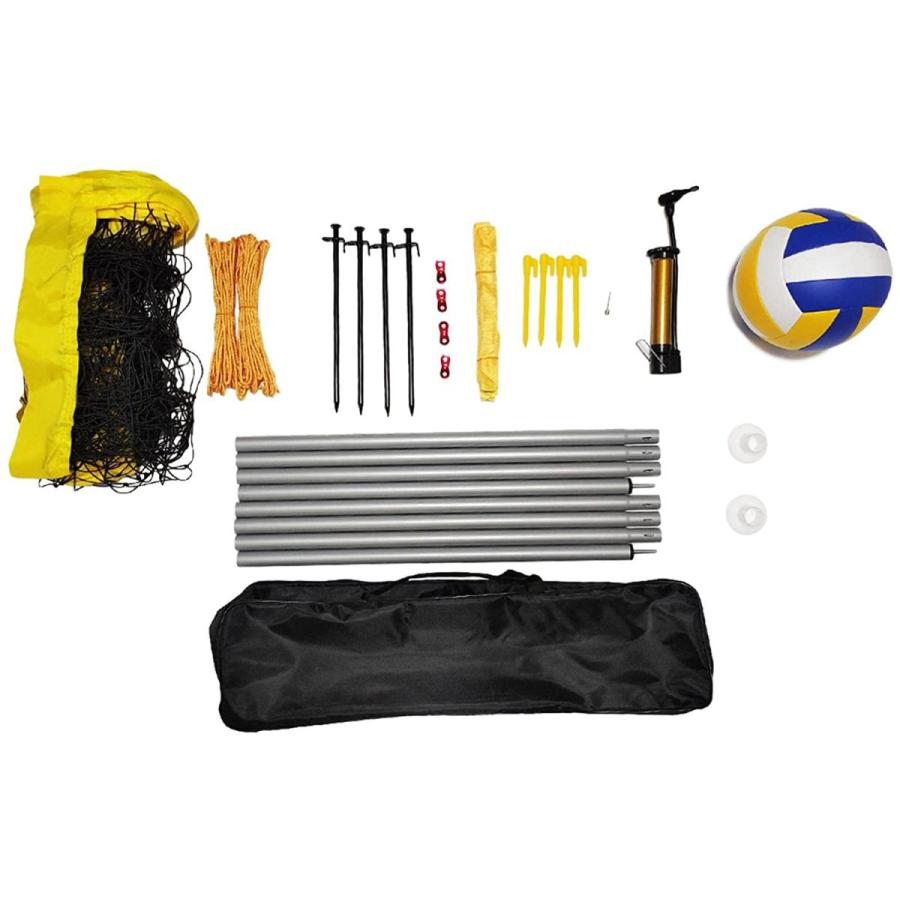 Surd ビーチバレーネットセット バレーボール用ネットバレーネット 夏休み ビーチ 組み立て簡単 高さ調節可能 屋内屋外兼用 耐摩耗 携帯に便利 練 全国組立設置無料