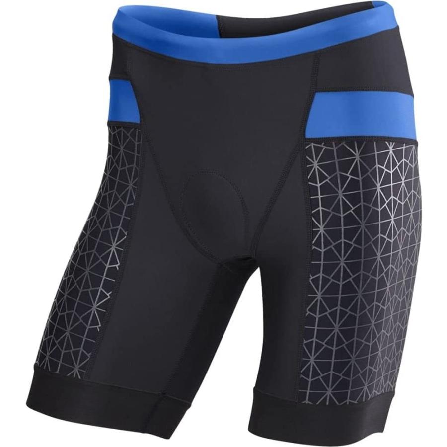 (X-Small, Black/Blue) - TYR Men's 23cm Competitor Tri Short フィットネス水着