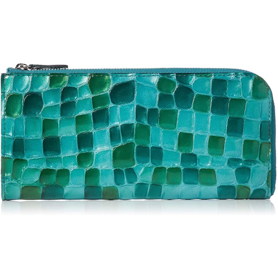 アルカン Lファスナー長財布 メテオール Lファスナー長財布 シフォンストア 長財布 ブルーグリーン レディースファッション