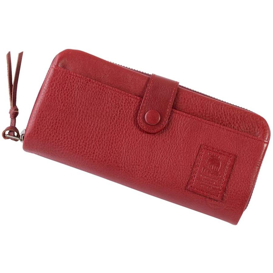 モズ Moz 大容量 長財布 レディース 財布 本革 大容量 ラウンドファスナー フラップ シフォンストアの モズ No シフォンストア レッド 財布
