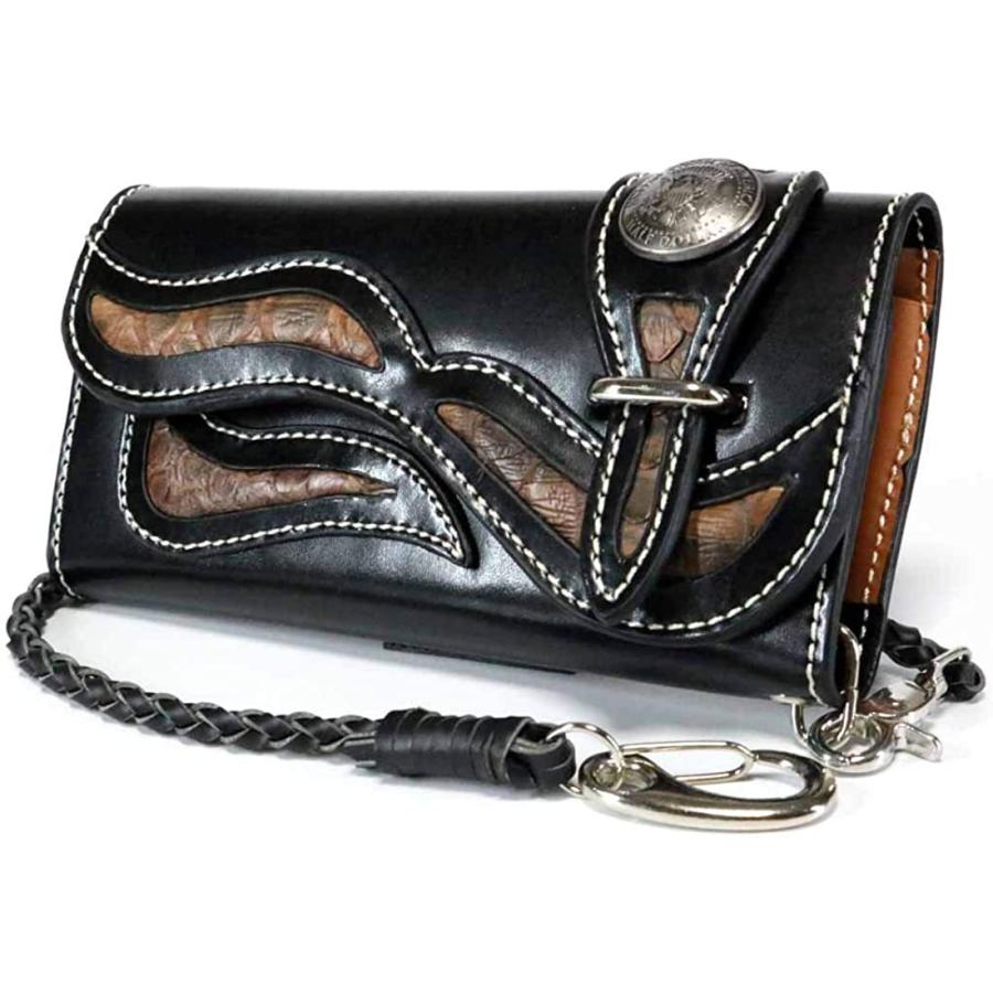 最新発見 長財布 ブラック メンズ バイ バイク 二つ折り長財布 サイフ 大容量 おおきい 大きい 大型 二つ折り シルバー フレア パイソン 牛革 本革 財布 財布 Trottersstop Org