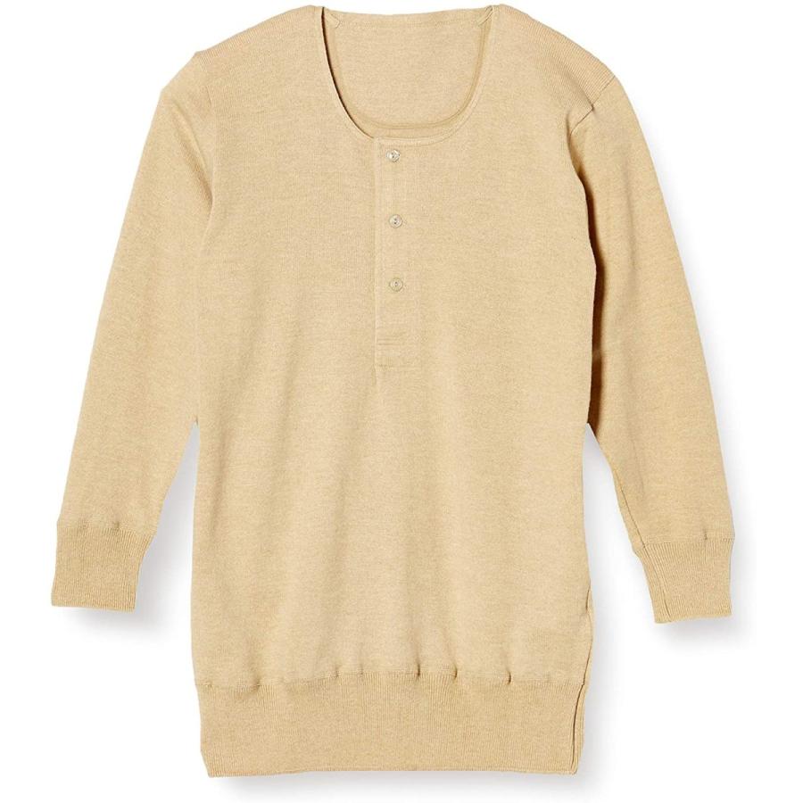 安い メンズ Cam606 釦付 長袖 カシミア ウール インナーシャツ グンゼ ベージュ L 日本サイズl相当 日本 下着 靴下 部屋着 Vinfra Es