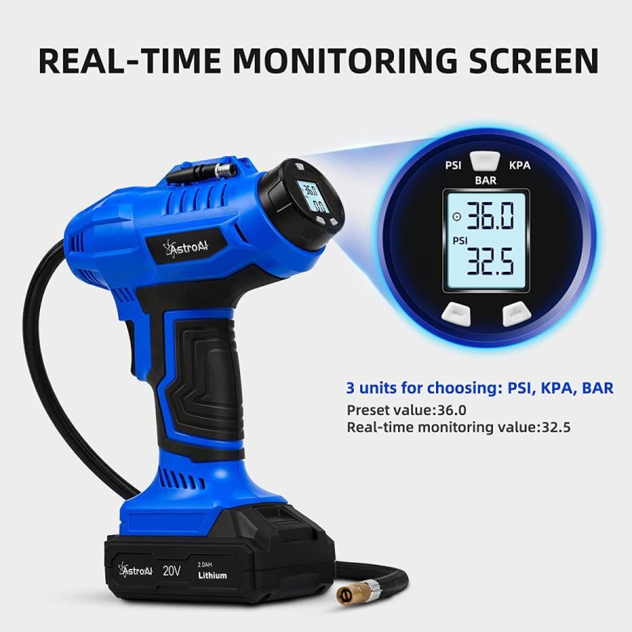 新素材新作 Astroai バイク トラック 自転車 自動車 ボール 充電式空気入れ 共通バッテリー付き 電動空気入れ コードレスv 電動エアコンプレッサー その他エアーツール Kgplast Com