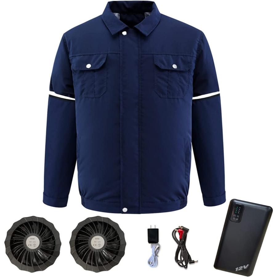 空冷調節作業服 空冷服 長袖と半袖可調節 作業着 12v超高出力 000mah 4段階調節 熱中症対策 炎天下 暑さ対策 釣り アウトドア スポー 決算特価商品