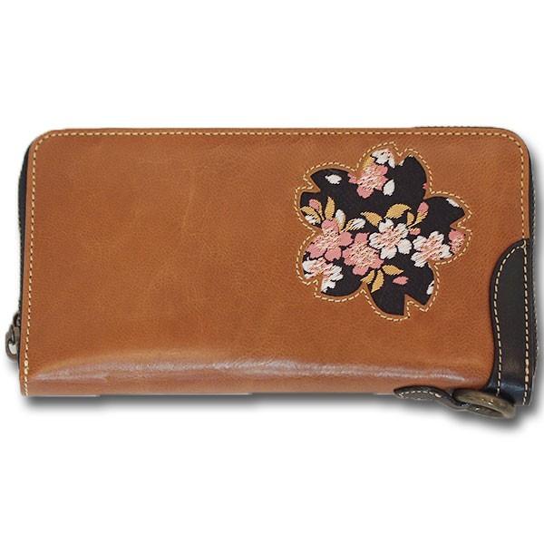CHIGIRI チギリ レザーウォレット 桜金襴 CHS34-178 和柄 : CHIGIRI