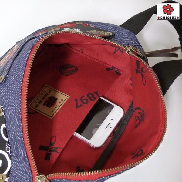 CHIGIRI ちぎり 和柄ウエストバック CHS41-1082 唐草 桜 金襴 和柄