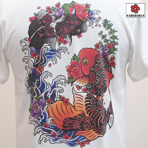 CHIGIRI チギリ　桜金魚　インクジェットプリントTシャツ　CHS46-592　桜　和柄　金魚　送料無料｜chigiri-ngf｜17