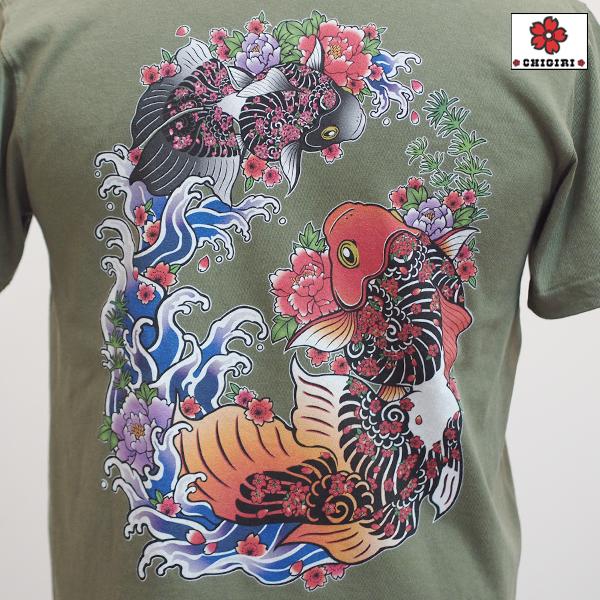 CHIGIRI チギリ　桜金魚　インクジェットプリントTシャツ　CHS46-592　桜　和柄　金魚　送料無料｜chigiri-ngf｜19