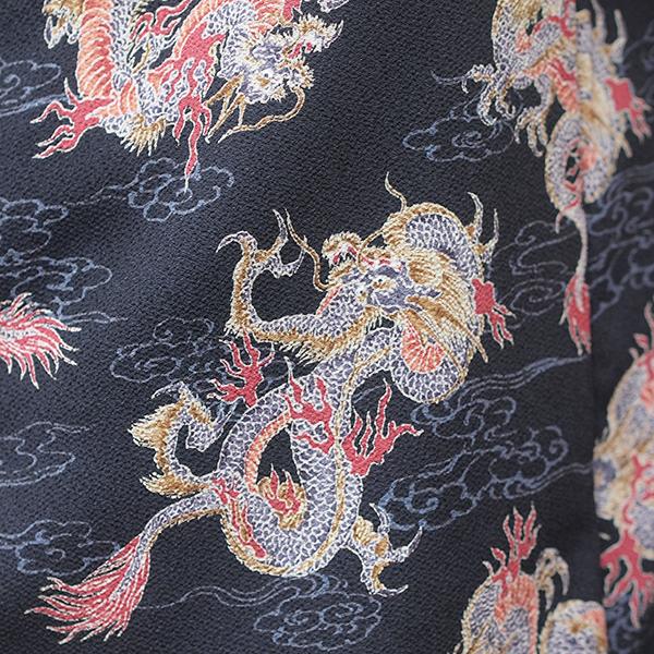 CHIGIRI ちぎり 総柄縮緬開襟シャツ CHS63-1581 桜 龍 波 アロハシャツ