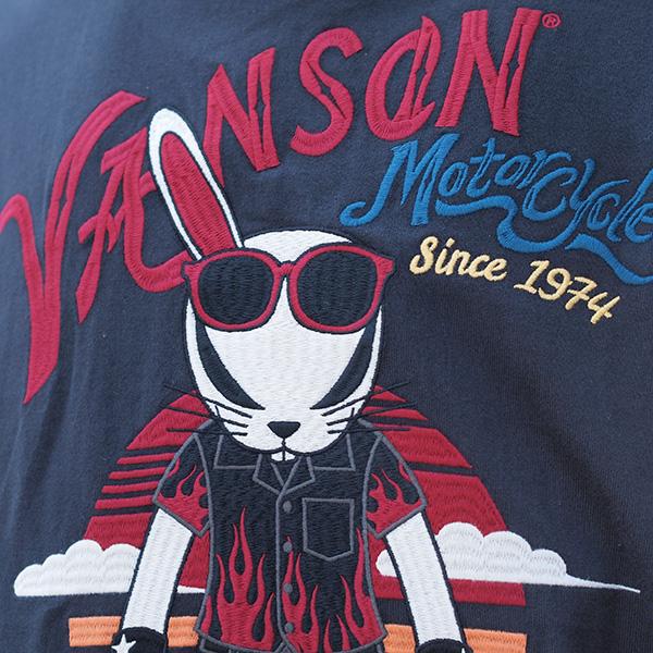 VANSON（バンソン） 武装戦線コラボ天竺半袖Tシャツ スカルイーグル 