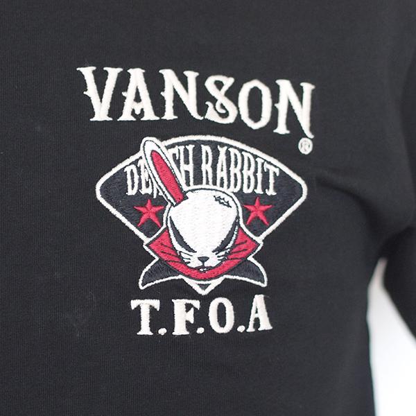 VANSON 兎刺繍Tシャツ VANSON（バンソン） 武装戦線コラボ天竺半袖Tシャツ バイカー CRV-2404