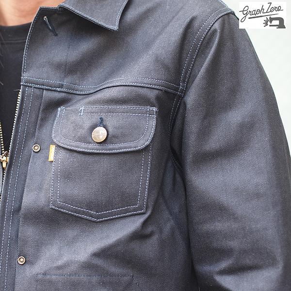 グラゼニ graphzero（グラフゼロ） ライダース JEAN-JACKET Coated GZ-GJRC-0308