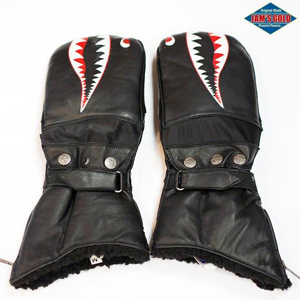 JAM'S GOLD WINTER LEATHER GLOVE ミトン付き裏ボアシャークヘッド JGG