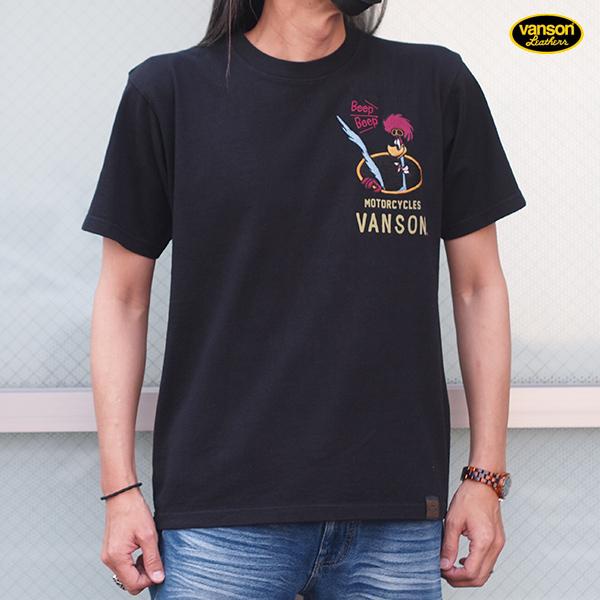 VANSON バンソン　ルーニー　テューンズコラボ　天竺半袖Tシャツ　LTV-2208 アメカジ バイカー　刺繍　キャラクター　Looney Tunes｜chigiri-ngf｜02