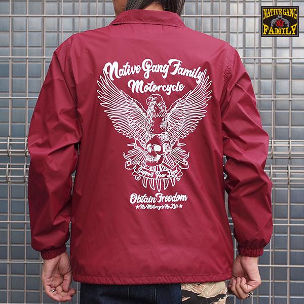 NATIVE GANG FAMILY スカルイーグルナイロンコーチジャケット NATIVE GANG FAMILY スカルイーグルナイロンコーチジャケット