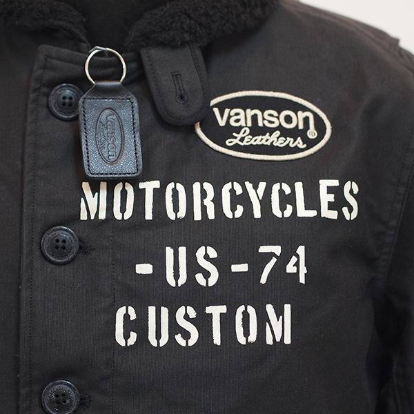 VANSON 刺繍 メルトン ウール ジャケット 黒 MOTER CYCLES