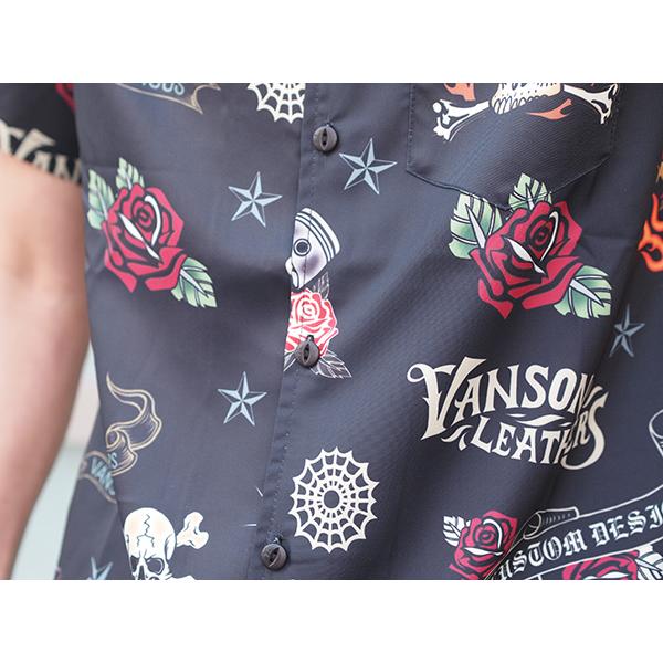 VANSON（バンソン） 半袖総柄シャツ NVSS-2304 アメカジ バイカー