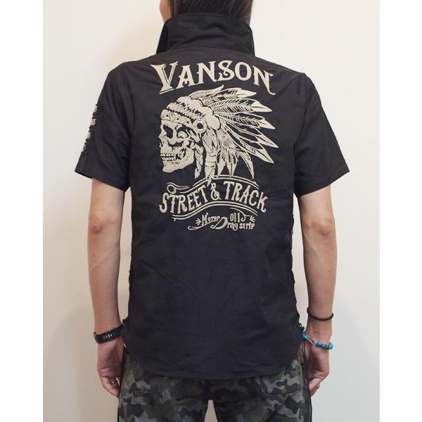 VANSON（バンソン） 迷彩ジャガードジップシャツ スカルインディアン