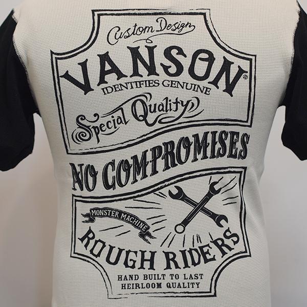 VANSON（バンソン） 半袖Tシャツ サーマルヘンリーネックTシャツ