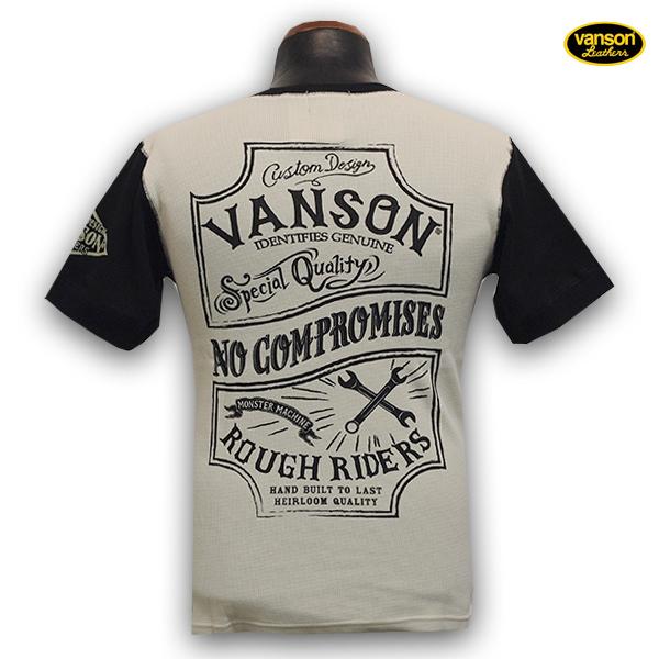 VANSON バンソン 半袖Tシャツ サーマルヘンリーネックTシャツ