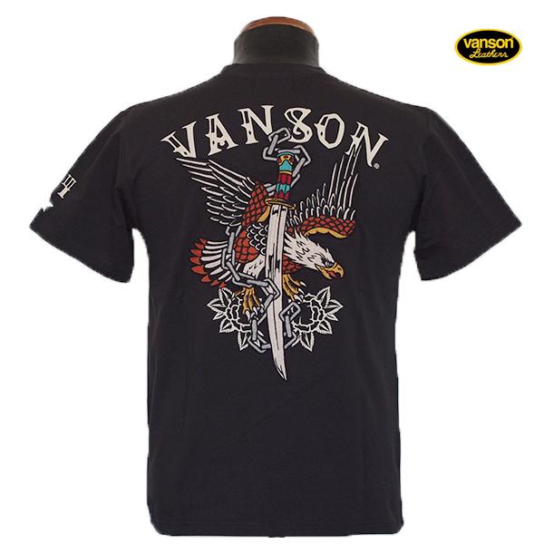 VANSON（バンソン） 天竺半袖Tシャツ 刺繍 イーグル NVST-2404