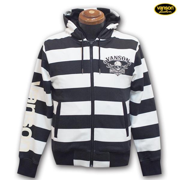 VANSON バンソン クロスボーンスカル ZIPパーカー ボーダー ストール