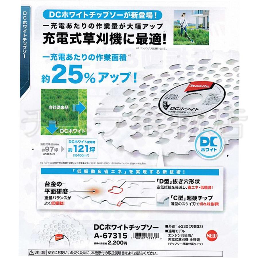 マキタ 刈払機用DCホワイトチップソー φ230×32p A-67315 : チハラ金物