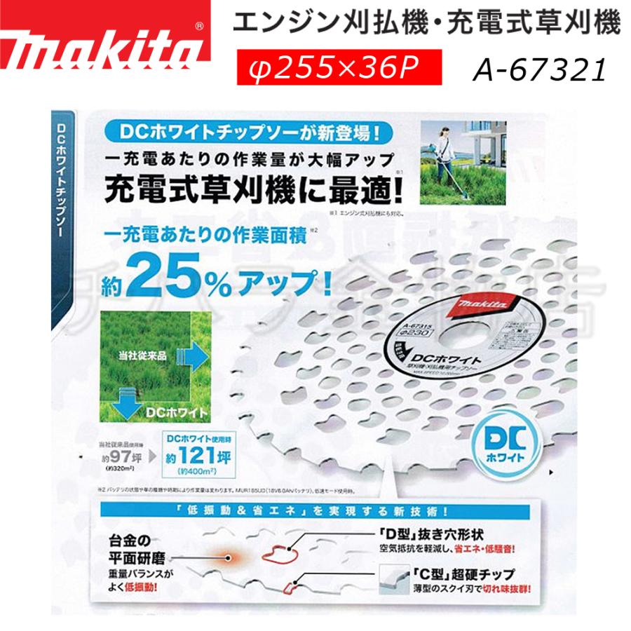 マキタ 刈払機用DCホワイトチップソー φ255×36p A-67321 : チハラ金物