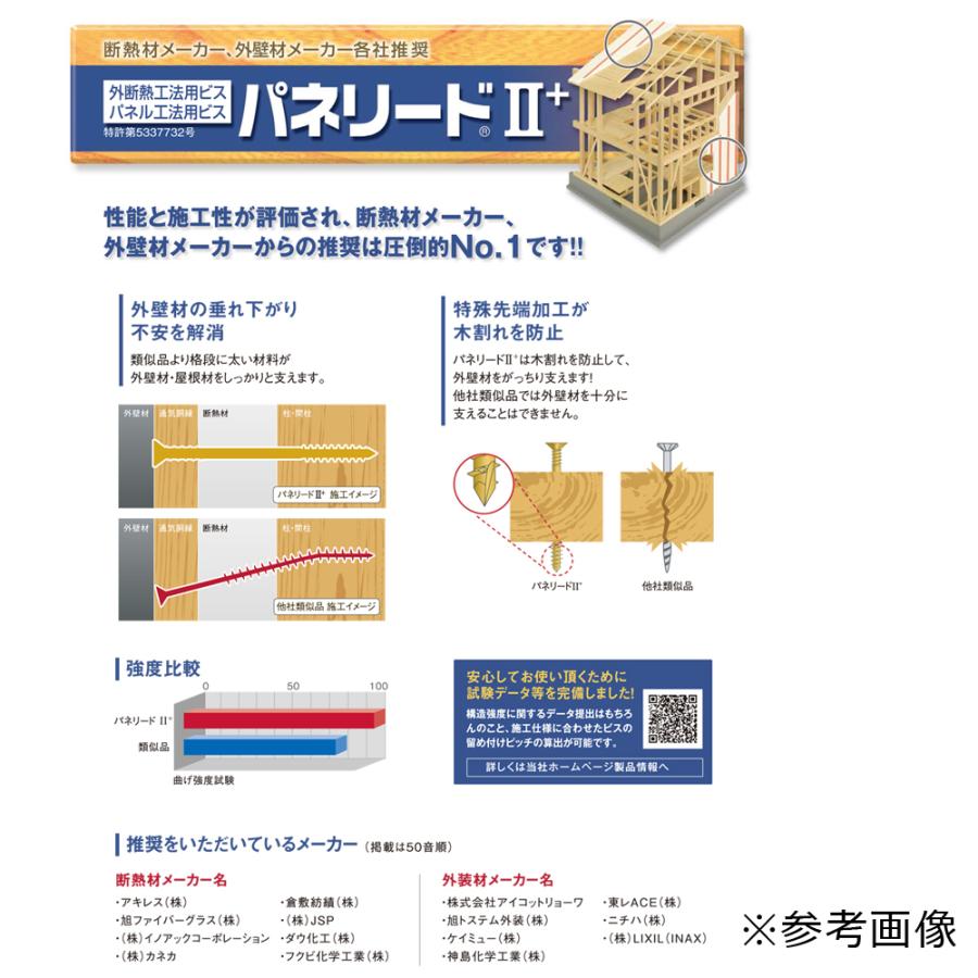 外張り断熱工法用ビス パネリード2+ P6-110II+ 1袋（100本入 