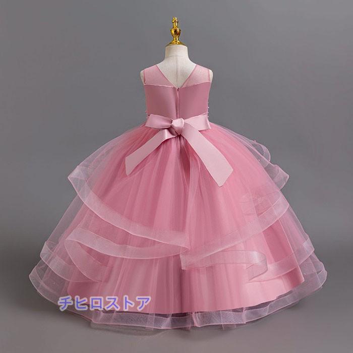 ワンピース 花付き 女の子 キッズドレス ロング丈 ピアノ発表会 ドレス 中学生 ガール 子供ドレス ノースリーブ リボン 演奏会 フラワーガール ベールガール |  | 16