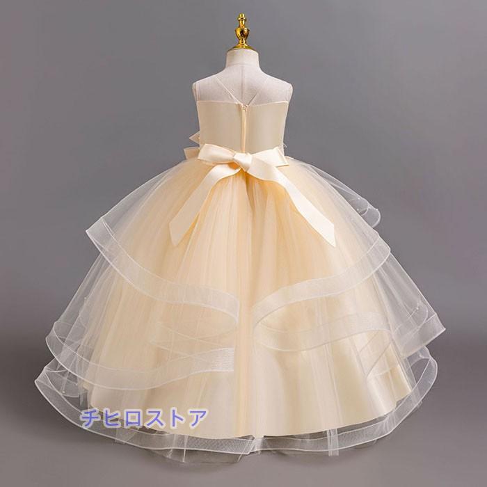 ワンピース 花付き 女の子 キッズドレス ロング丈 ピアノ発表会 ドレス 中学生 ガール 子供ドレス ノースリーブ リボン 演奏会 フラワーガール ベールガール |  | 06