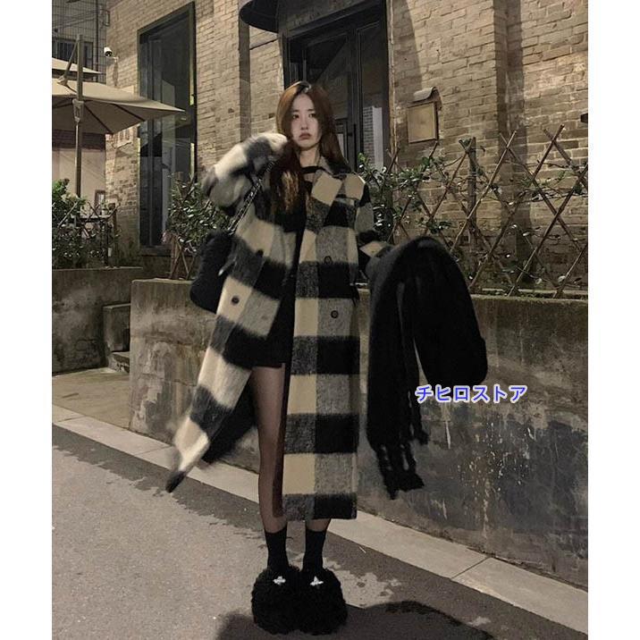 チェスターコート チェック柄 レディース ロングコート : チヒロストア