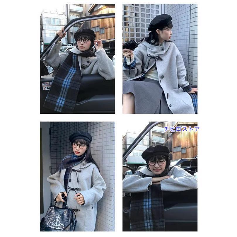 ダッフルコート 2WAY マフラー付き ウール混 冬服 レディース リボン ジャケット ミディアムコート ミモレ丈 アウター 小柄 学生 通学 通勤 着痩せ 女の子 長袖 袖あり 秋 冬 衣装 厚地 防寒 寒さ対策 秋冬 オシャレ ダッフルコート 2WAY マフラー付き ウール混 冬服 レディース リボン