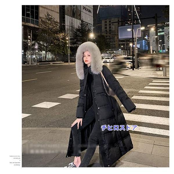 ダウンコート レディース ロングコート 90％ダウン フード付き